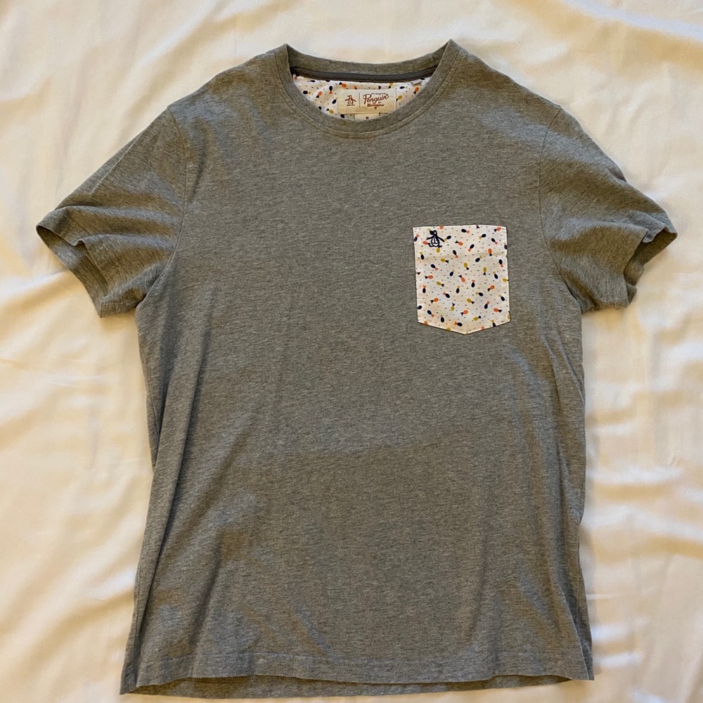 Penguin Gray T-Shirt with Pocket Detail